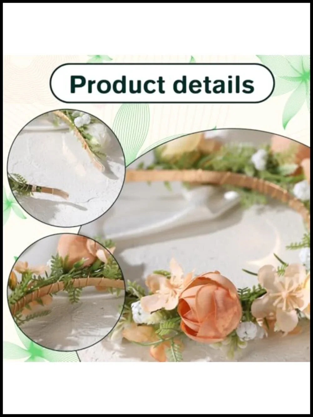 Handmade Metal Headband with Flowers for Weddings and Photoshoots